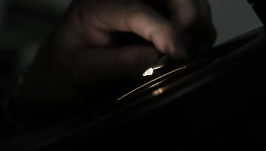 Diamante observado cuidadosamente con pinzas